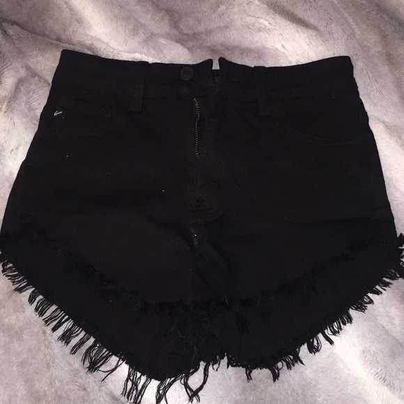 KanCan Pants - black denim shorts